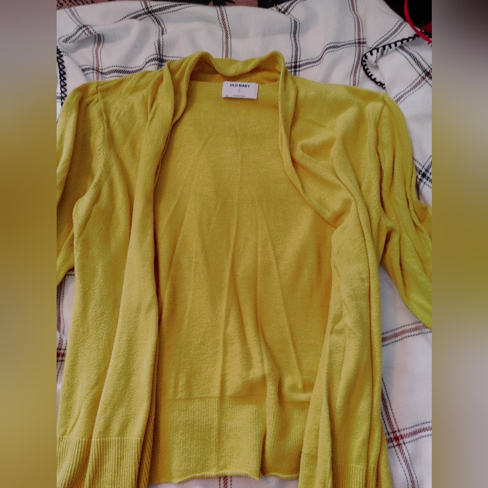 Old Navy xl Yellow open front cardigan